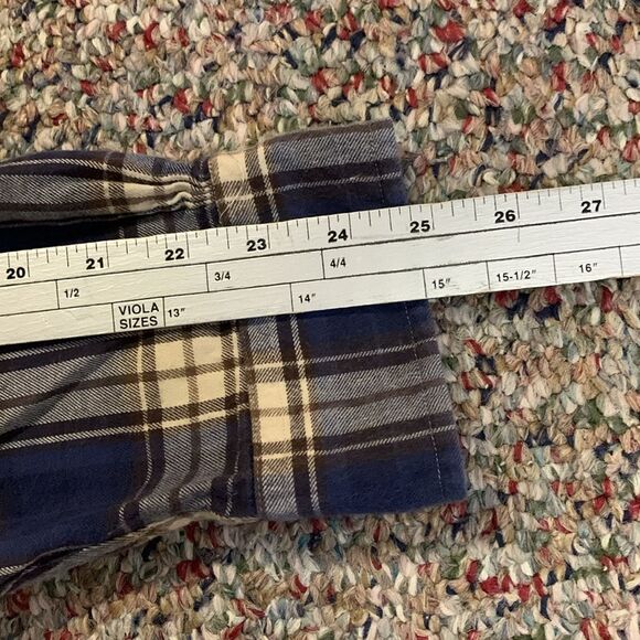 Brooks Brothers Navy Ivory Plaid Cotton Flannel Button Down Shirt Size Large - Picture 11 of 11